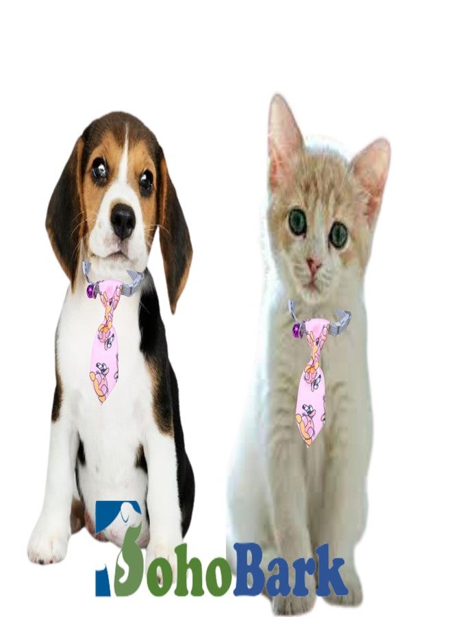 BohoBark Printing Dog Cat Pet Bow Tie Dog Collar Adjustable Neck Strap Pet Bow Tie Puppy Toy Grooming Necktie Neckerchief (Pack of 1) Pink - Image 4